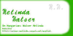 melinda walser business card